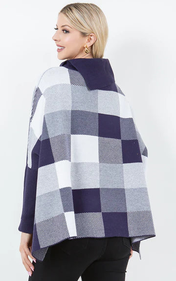 Color Block Poncho Top